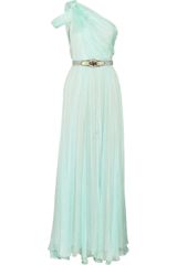 Matthew Williamson Pleated Silk Chiffon Gown