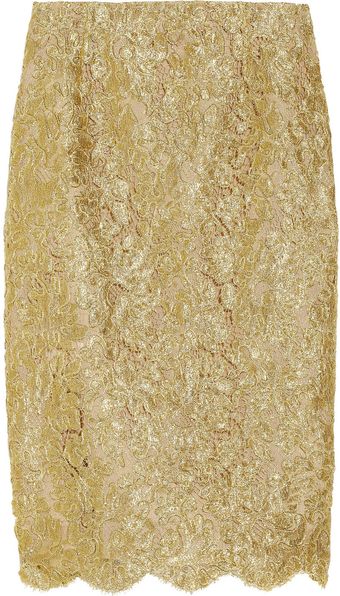 Michael Kors Metallic Soutache Lace Skirt - Lyst