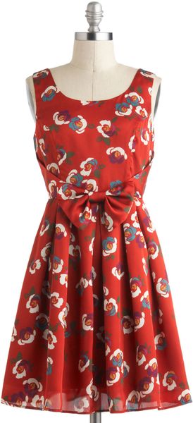 ModCloth Flower Couple Dress in Rust - Lyst