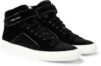 Pierre Hardy Velvet High Top Sneakers - Lyst
