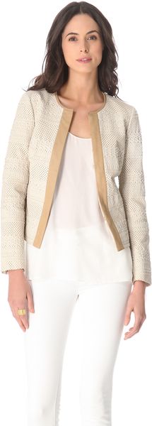 Tory Burch Autumn Perforated Leather Jacket - Lyst