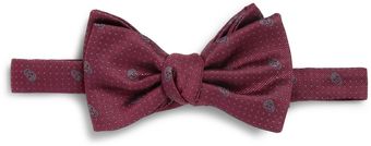 Alexander McQueen Skullembroidered Wovensilk Bow Tie - Lyst