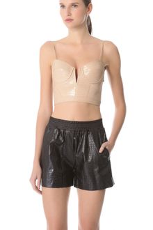 Alexander Wang Glossed Croc Bustier Top - Lyst