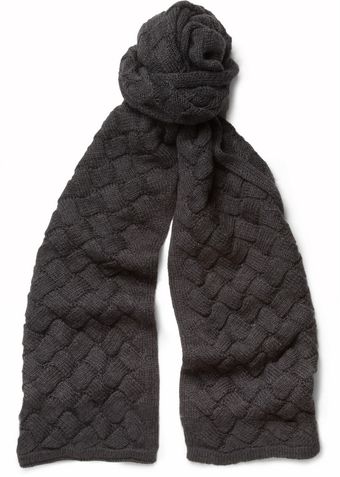 Bottega Veneta Intrecciato effect Wool Scarf - Lyst
