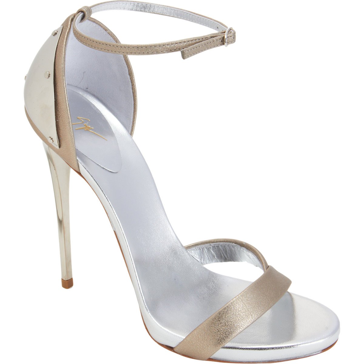 Shoeniverse: Plated silver by Giuseppe Zanotti in pewter silver