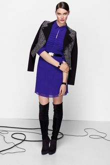Karen Millen Graphic Pleats Dress - Lyst