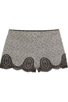 Anna Sui Floralprint Silkcrepe and Lace Shorts - Lyst