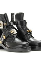 Balenciaga Multibelted Leather Ankle Boots
