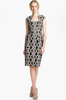 Lela Rose Print Sheath Dress - Lyst