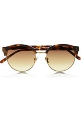 Linda Farrow Luxe Roundframe Acetate and Metal Sunglasses
