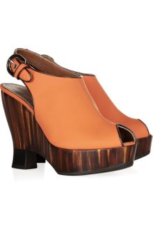 Proenza Schouler Neoprenefinished Leather and Wooden Wedge Sandals - Lyst
