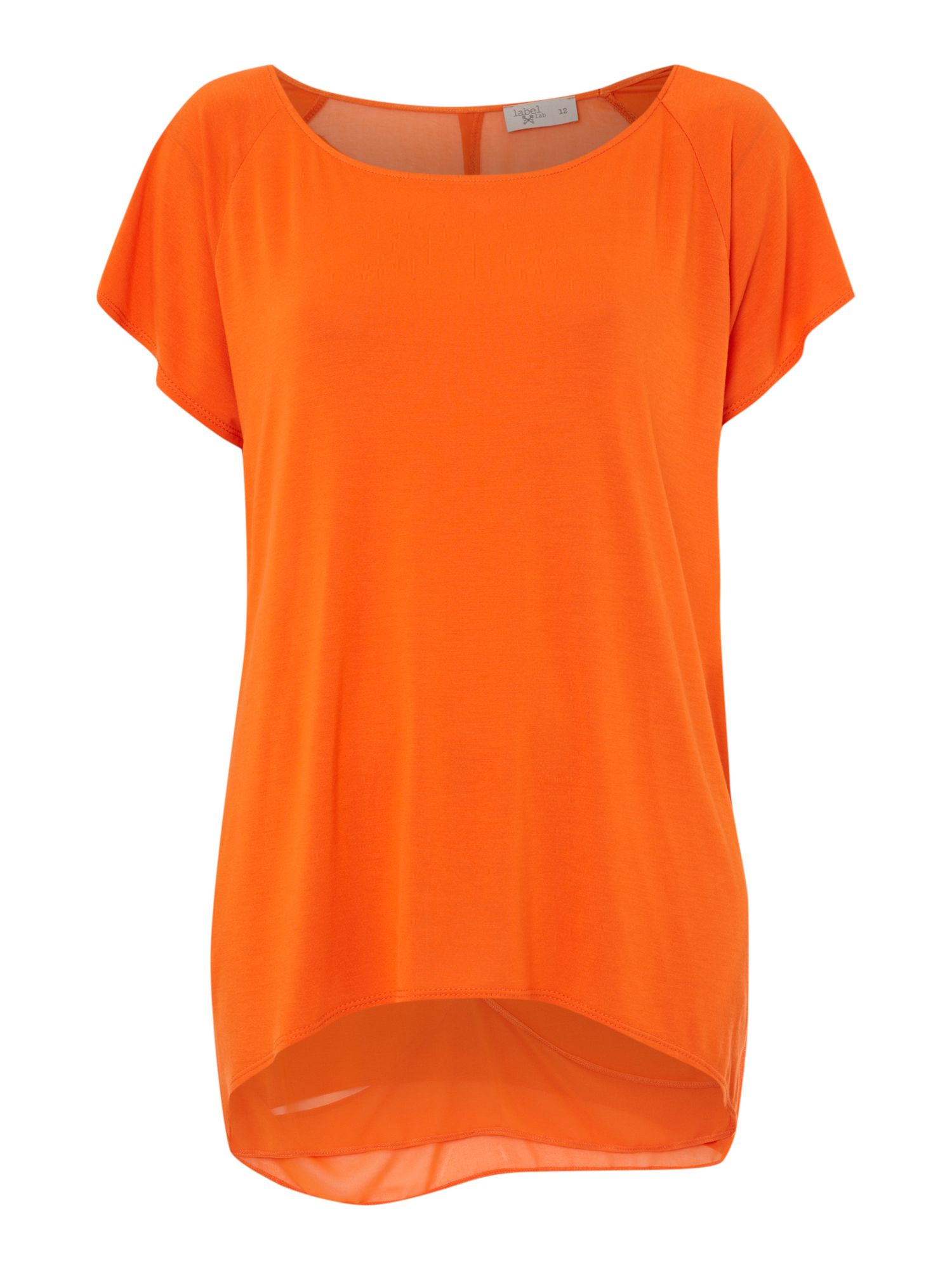 Label Lab Chiffon Split Back Tee in Red (orange) Lyst