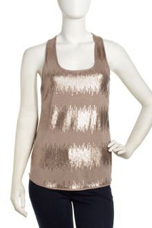 BCBGMAXAZRIA Sequin Stripe Tank - Lyst