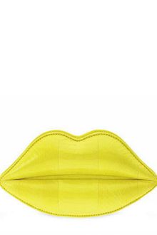 Lulu Guinness Padded Snakeskin Lips Clutch - Lyst