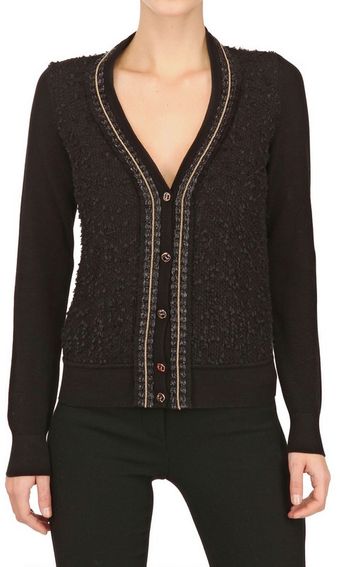 Ferragamo Textured Cotton Knit Cardigan - Lyst