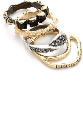 Iosselliani Stacking Mixed Crystal Ring Set - Lyst