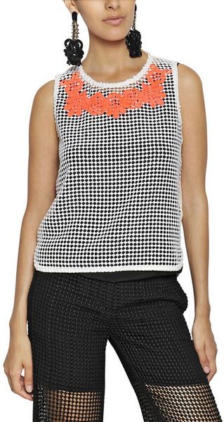 Maurizio Pecoraro Lace On Cotton Net Top - Lyst