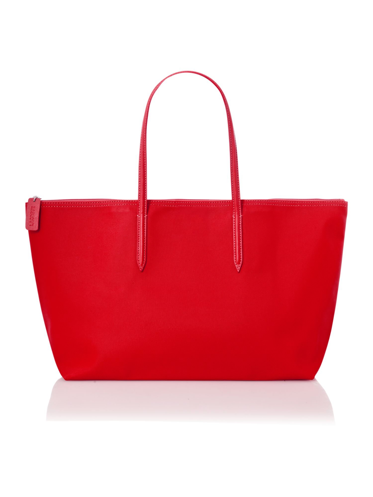 lacoste red tote bag