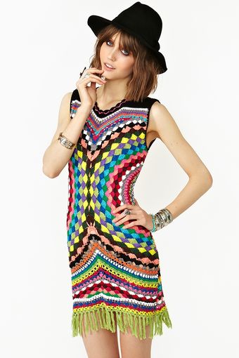 Nasty Gal Psychedelic Crochet Dress - Lyst