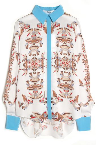 Prabal Gurung Geometric Printed Button Down - Lyst