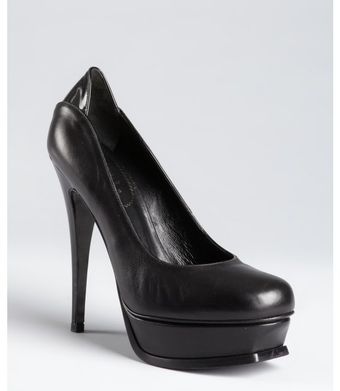 Yves Saint Laurent Black Leather Tribute 105 Patent Detail Platform Pumps - Lyst