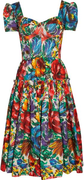 Dolce & Gabbana Floral Print Cotton Dress - Lyst