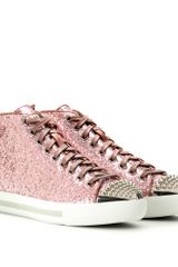 Miu Miu Glitter Hightop Sneakers