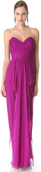 Notte By Marchesa Strapless Column Dress - Lyst