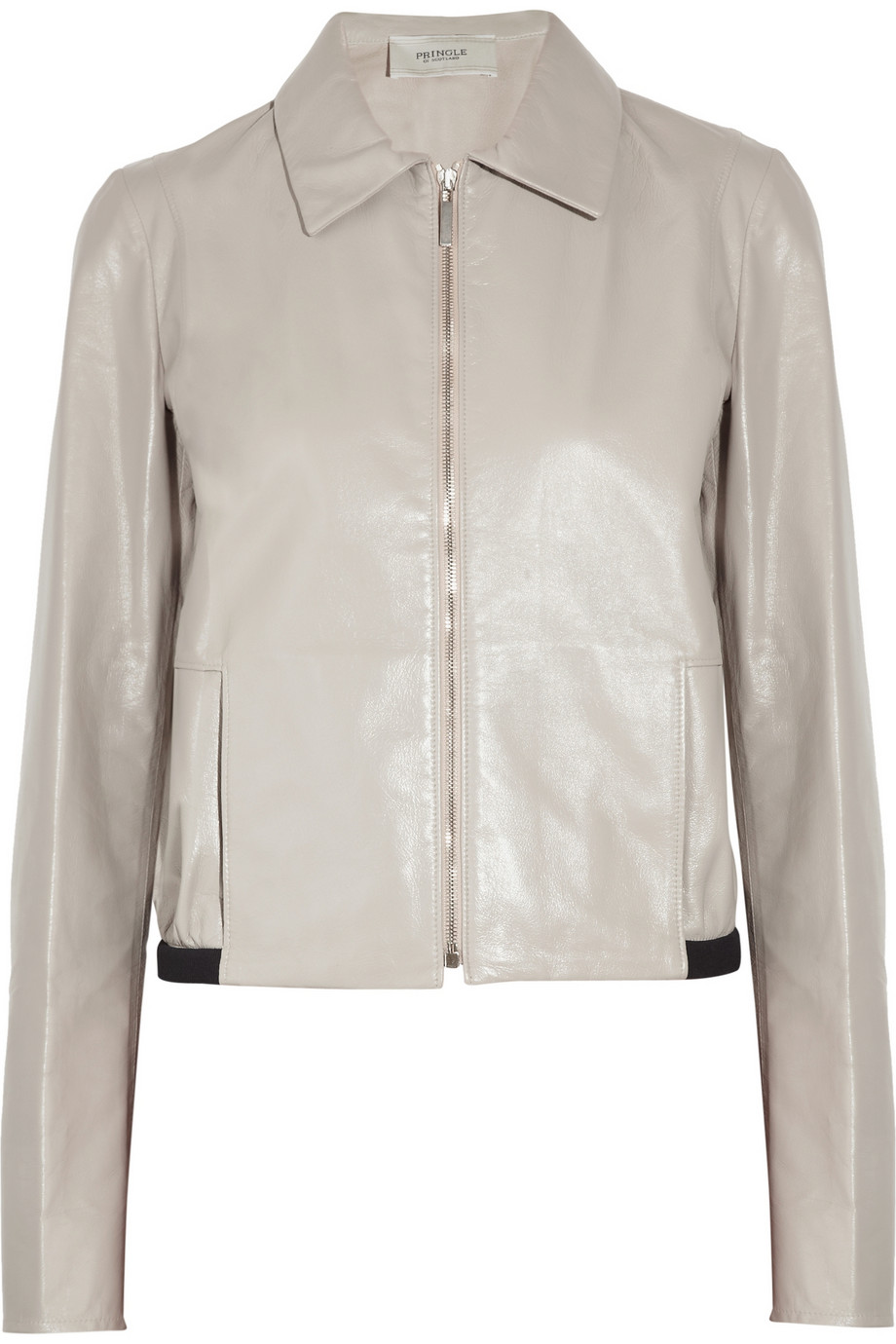 Pringle Of Scotland Leather Jacket in Gray (light gray) Lyst