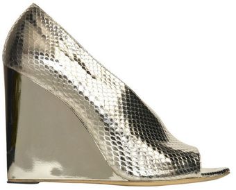 Burberry Prorsum 110mm Python Open Toe Wedges - Lyst