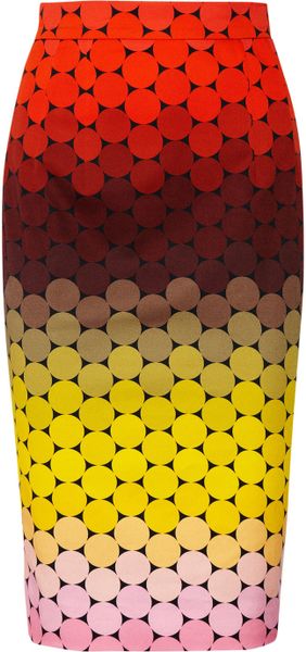 Jonathan Saunders Axel Polkadot Stretchcotton Twill Pencil Skirt - Lyst