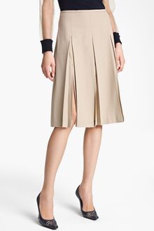 Michael Kors Pleated Wool Serge Skirt - Lyst