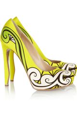 Nicholas Kirkwood Neon Printed Silksatin Pumps