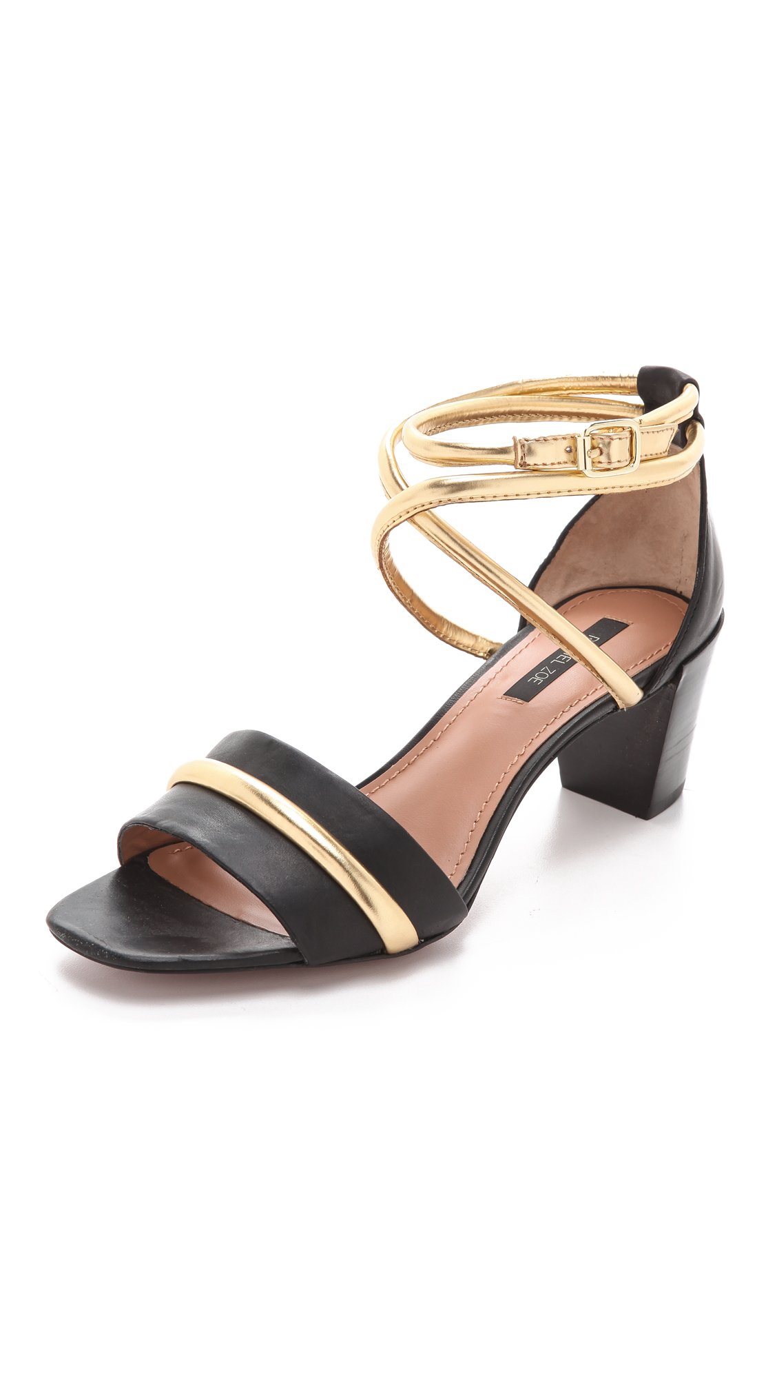 Rachel Zoe Montana Low Heel Sandals in Black | Lyst