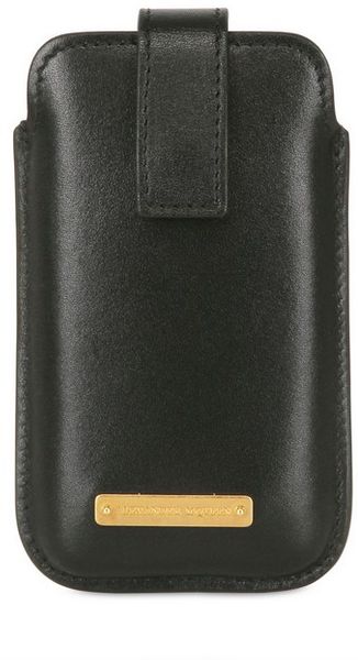 Alexander McQueen Skull Pendant Brushed Leather Iphone Cas - Lyst