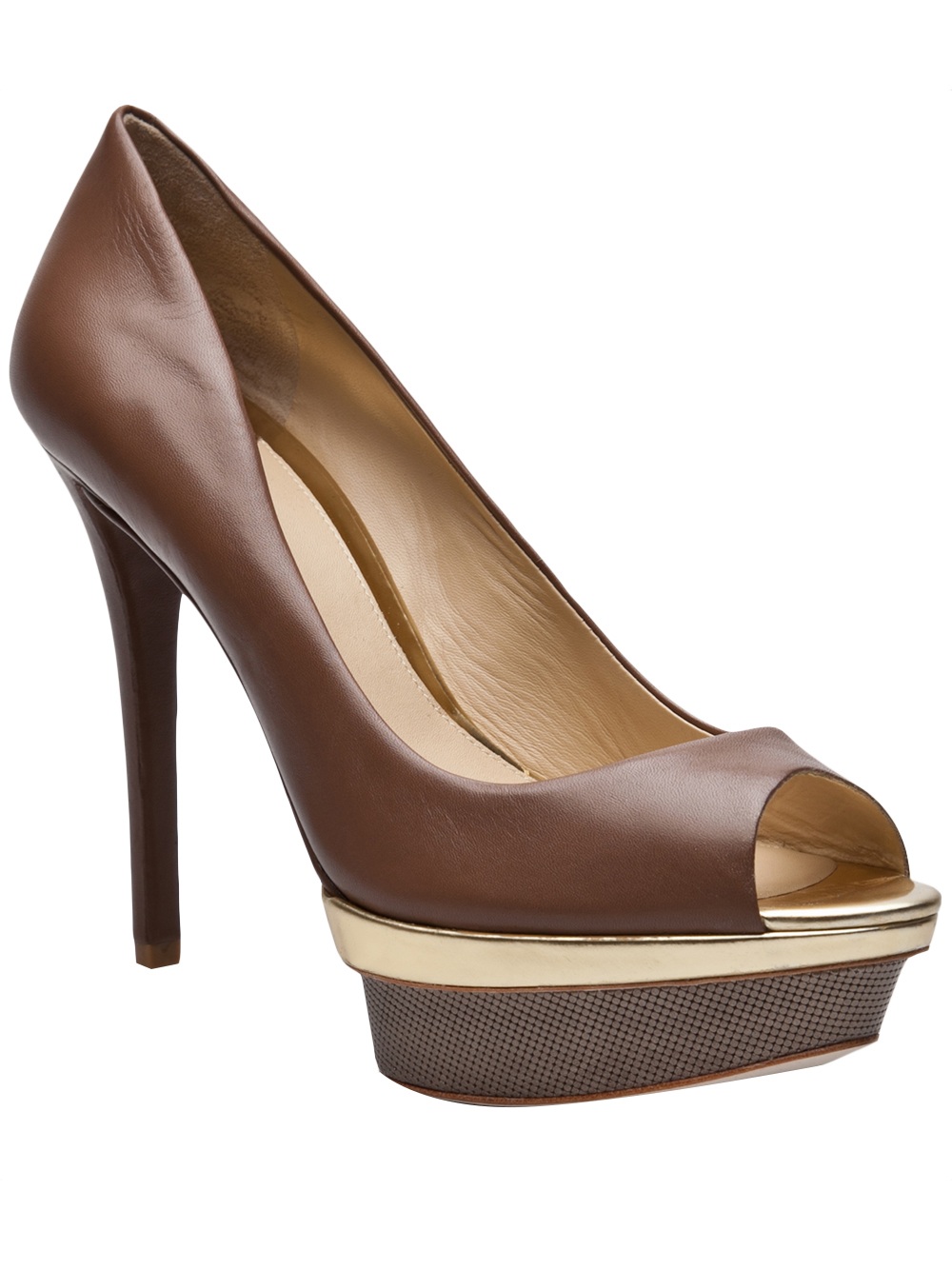 B Brian Atwood Platform Shoe in Brown (taupe) Lyst
