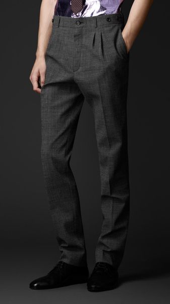 Burberry Prorsum Slim Fit Houndstooth Wool Trousers - Lyst