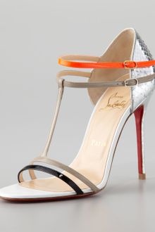 Christian Louboutin Arnold Python Tstrap Sandal - Lyst