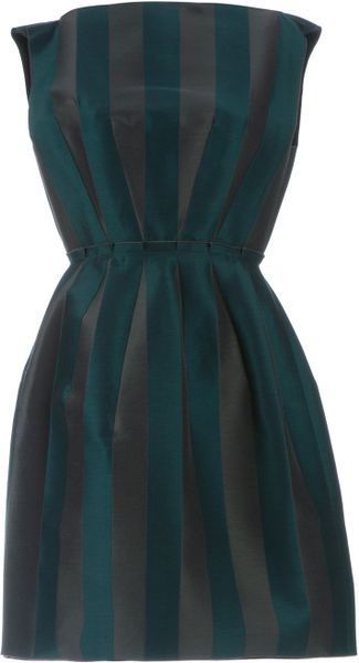 Lanvin Stripe Dress in Green (peacock) - Lyst