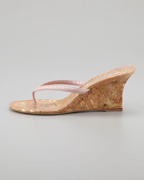 snakeskin thong sandals