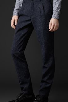 Burberry Prorsum Slim Fit Tweed Pleat Front Trousers - Lyst