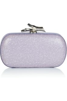Diane Von Furstenberg Lytton Sequin Embellished Leather and Satin Box Clutch - Lyst