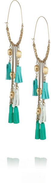 Isabel Marant Bone and Leather Tassel Earrings - Lyst
