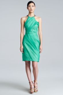 Lela Rose Silk Chain Halter Dress - Lyst