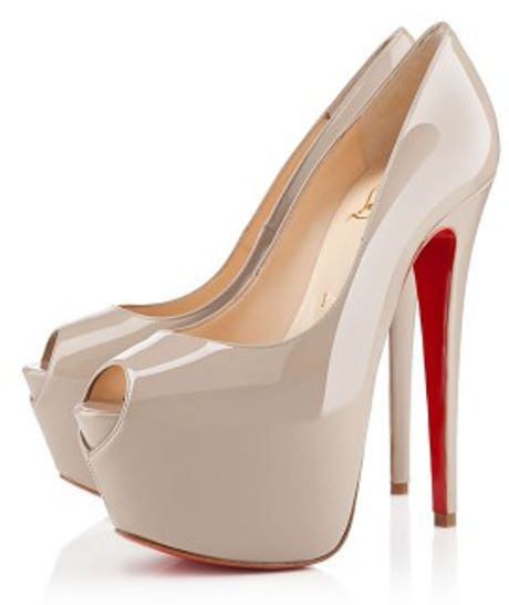 louboutin heels tan