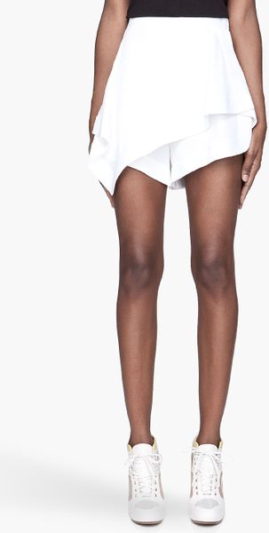 Givenchy White Assymetrical Cady Hybrid Shorts - Lyst