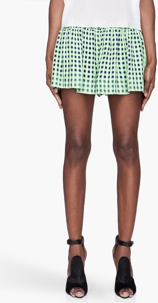 Thakoon  Checkered Full Shorts - Lyst