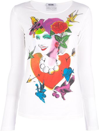 Moschino Cheap & Chic Print Long Sleeve Tshirt - Lyst