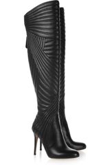 Valentino Stitched Leather Knee Boots