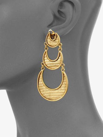 Kara By Kara Ross 14k Goldplated Three Drop Crescent Earrings - Lyst